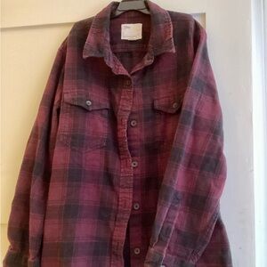 Plaid Button-Up Shirt